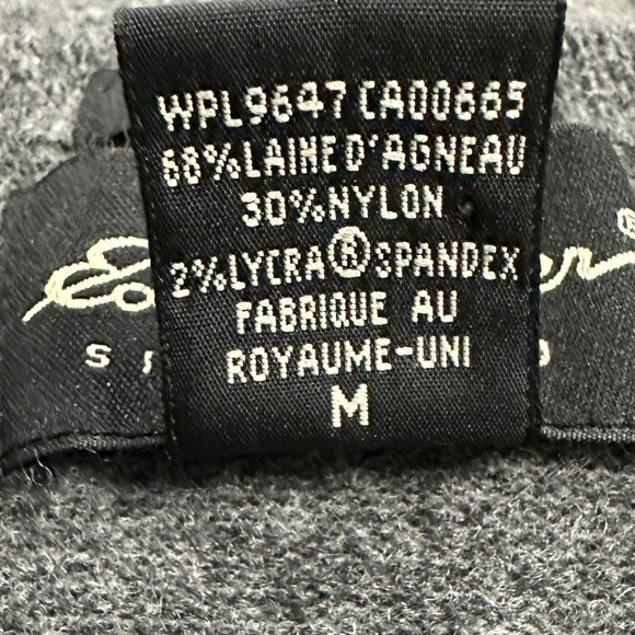 Eddie Bauer Sweater Mens Medium Gray Lambs Wool Blend Vneck Stretch Pullover - Picture 4 of 8